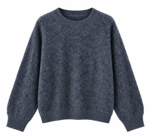 Blake Brushed Wool-Cashmere Sweater Charcoal