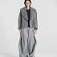 Brushed Wool-Cashmere Peacoat Gray