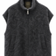 Brushed Wool-Cashmere Zipper Vest Charcoal
