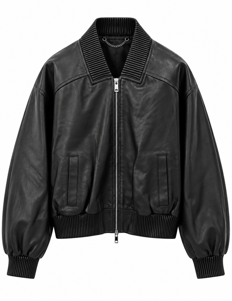 Quinn Leather Bomber Jacket