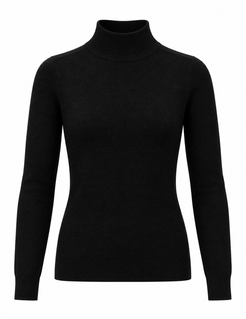 Fine Merino-Wool Fitted Sweater Black
