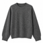 LT26125B Brushed Wool-Cashmere Sweater Charcoal