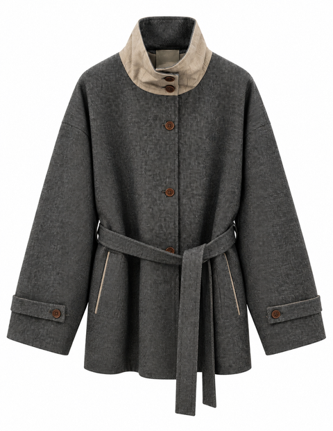 August Wool Belted Coat