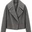 Brushed Wool-Cashmere Peacoat Gray