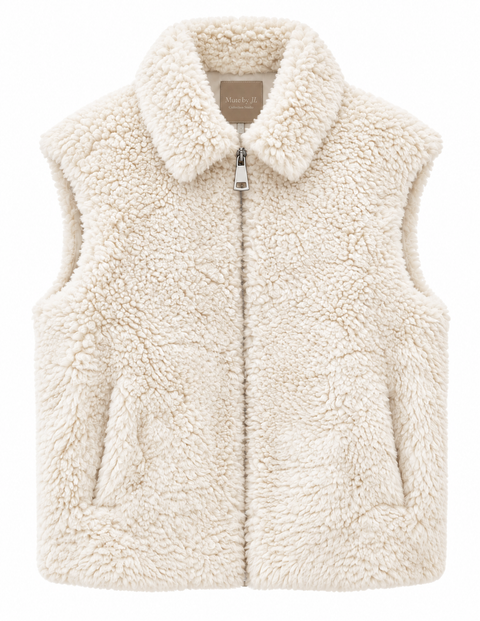Teddy Wool Vest White