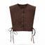LT26042B Side Tie Linen Top Brown