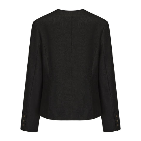 CZ25007 Black Textured Classic Box Jacket