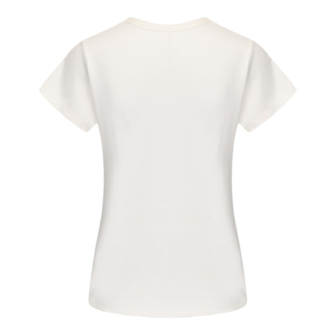 CZ25011 White Embroidered Tee