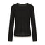 Sora Two tone Wool Blend Knit Top Black