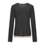 Sora Two tone Wool Blend Knit Top Gray