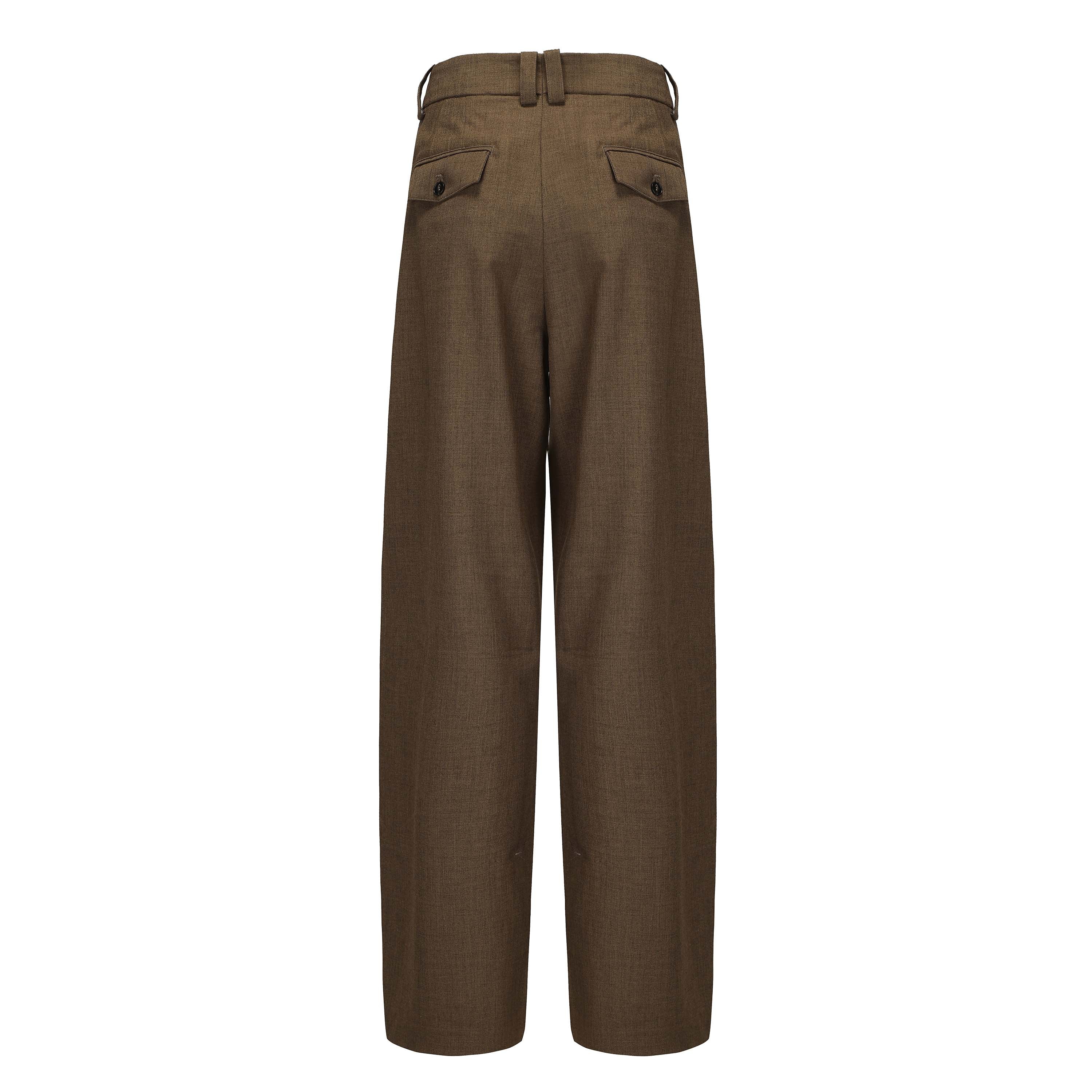 CZ25041 Olive-Brown Wide-Leg Tailored Pants – Mute by JL