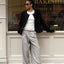 CZ25040 Gray Wide-Leg Tailored Pants