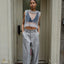 CZ25040 Gray Wide-Leg Tailored Pants