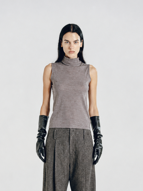 Sena Merino Funnel-Neck Tank Mocha