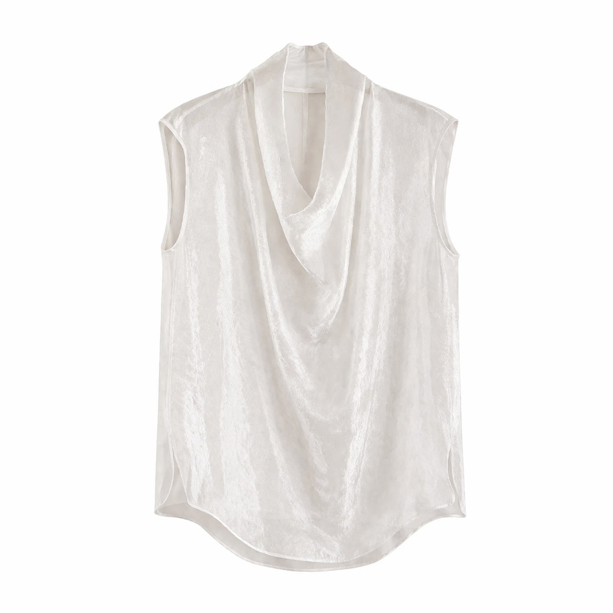 LT26048 Sheering Drape Front Top White – Mute by JL