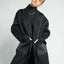 JL065E Hourglass Cashmere Belted Coat - Black