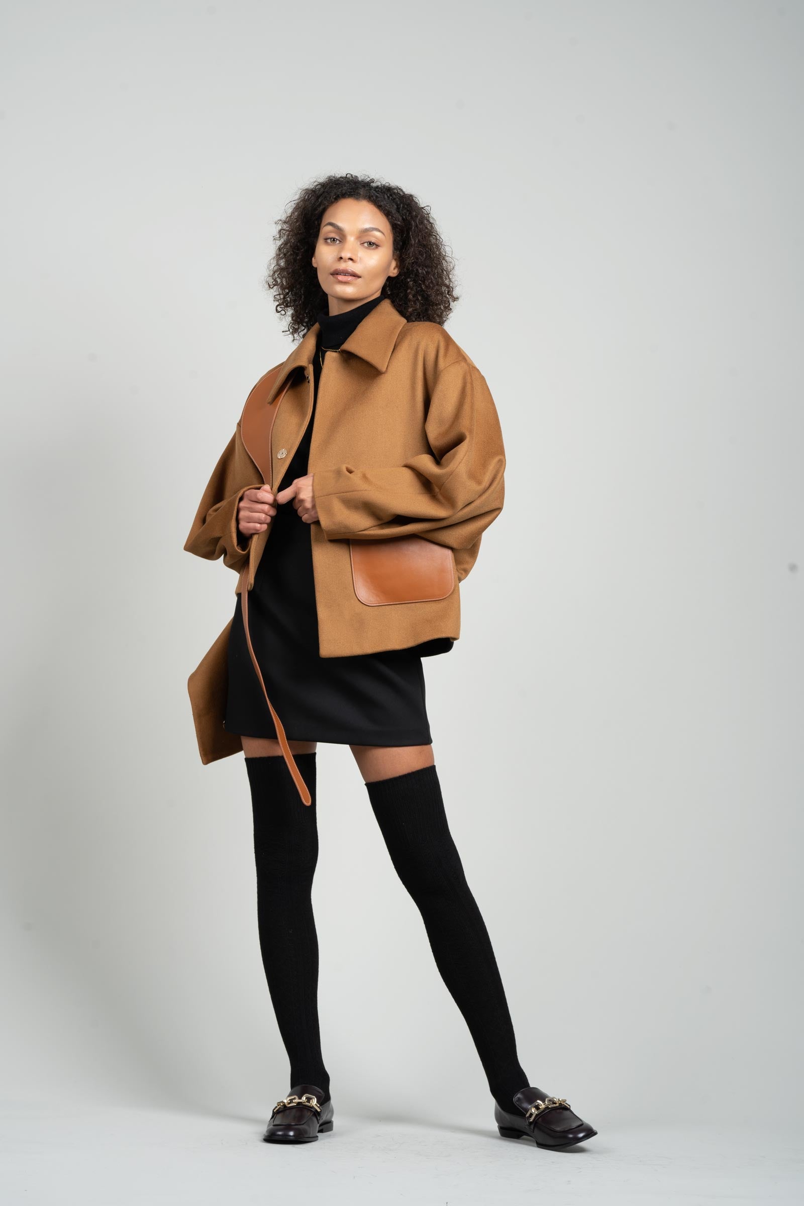 GV-cut Vegan Leather Detailed Jacket Tan – Mute by JL