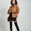 GV-cut Vegan Leather Detailed Jacket Tan