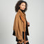 GV-cut Vegan Leather Detailed Jacket Tan