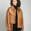 GV-cut Vegan Leather Detailed Jacket Tan