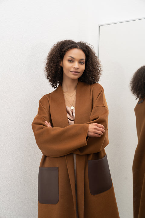 JL065A Hourglass Belted Coat - Cashmere