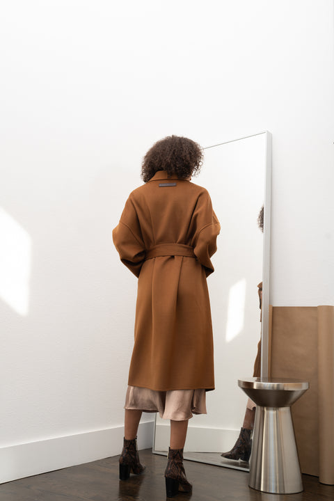 JL065A Hourglass Belted Coat - Cashmere